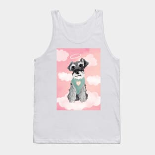 Salt and Pepper Miniature Schnauzer Angel Dog with Halo Tank Top